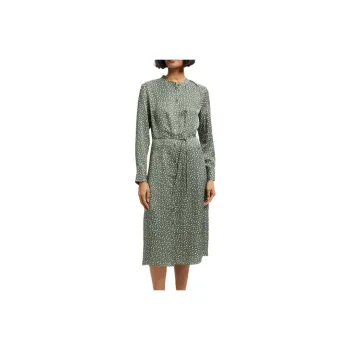 THEORY Long Sleeved Dresses Women's Green And White Polka Dot