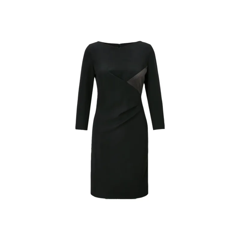 EMPORIO ARMANI SS21 Long Sleeved Dress Women's Black-0