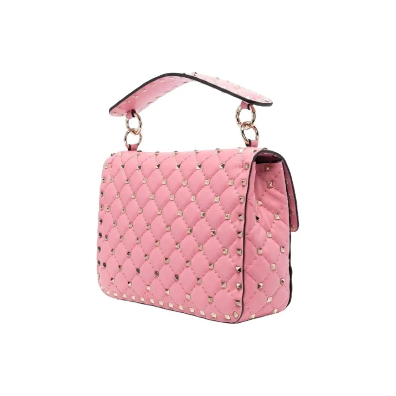 Valentino ROCKSTUD SPIKE Lambskin Shoulder Bag, Crossbody Bag, Handbag Women's Pink-1