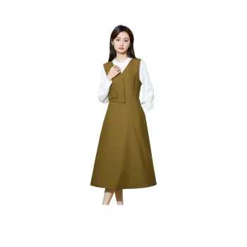 SMEN Long Sleeved Dresses Women's Tea Brown