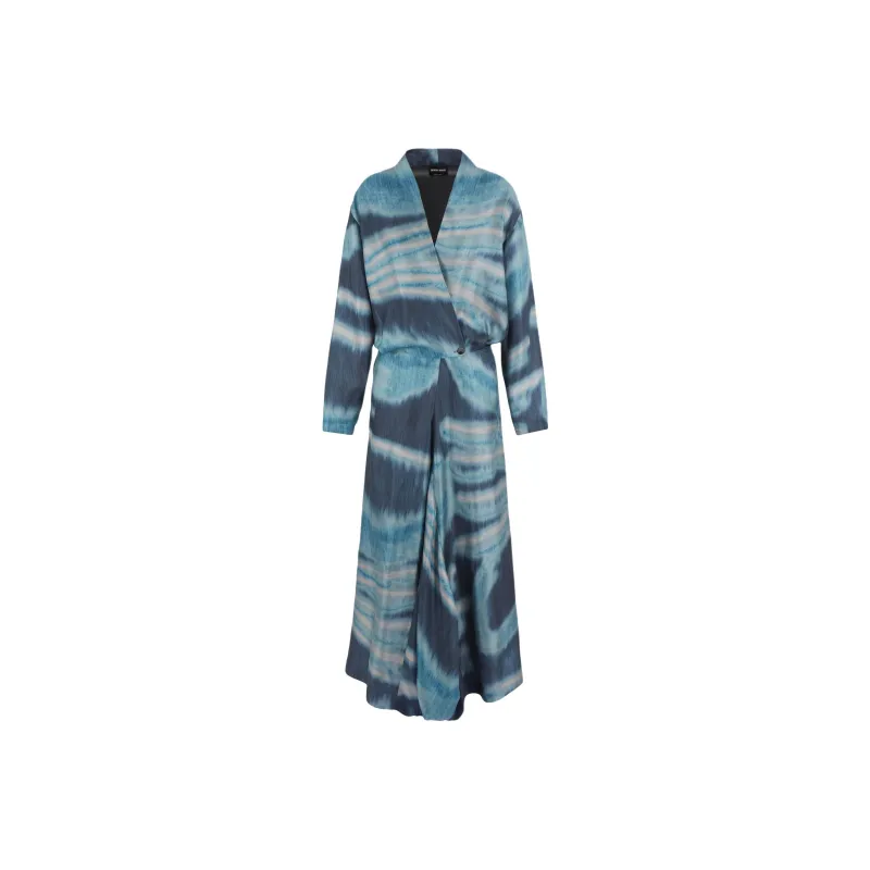 GIORGIO ARMANI Abstract pattern Silk Maxi Dress-0