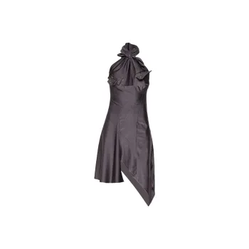 COPERNI Racing Halterneck Mini Dress 'Taupe Grey'