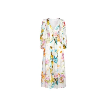 Zimmermann Halcyon Floral-print Linen Dress