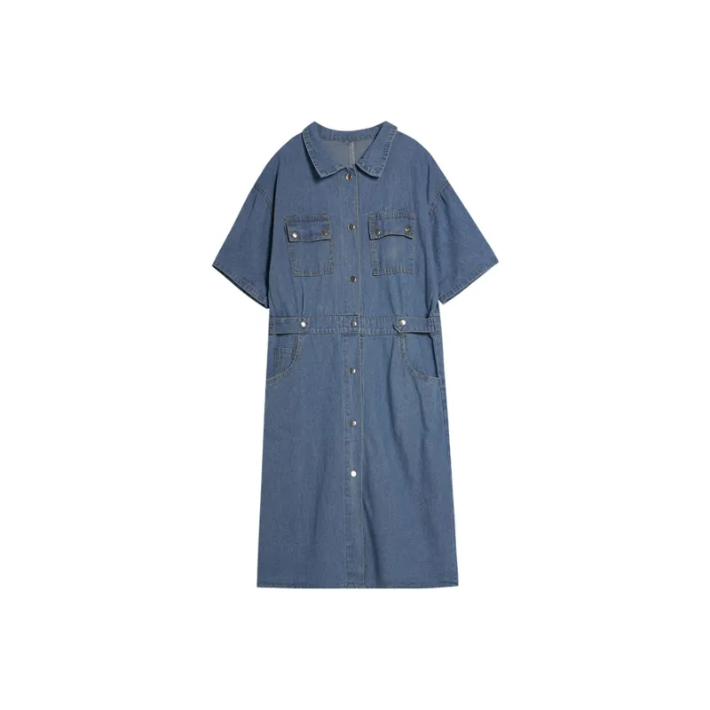Gui'er Short-Sleeved Dresses Women's Blue-0