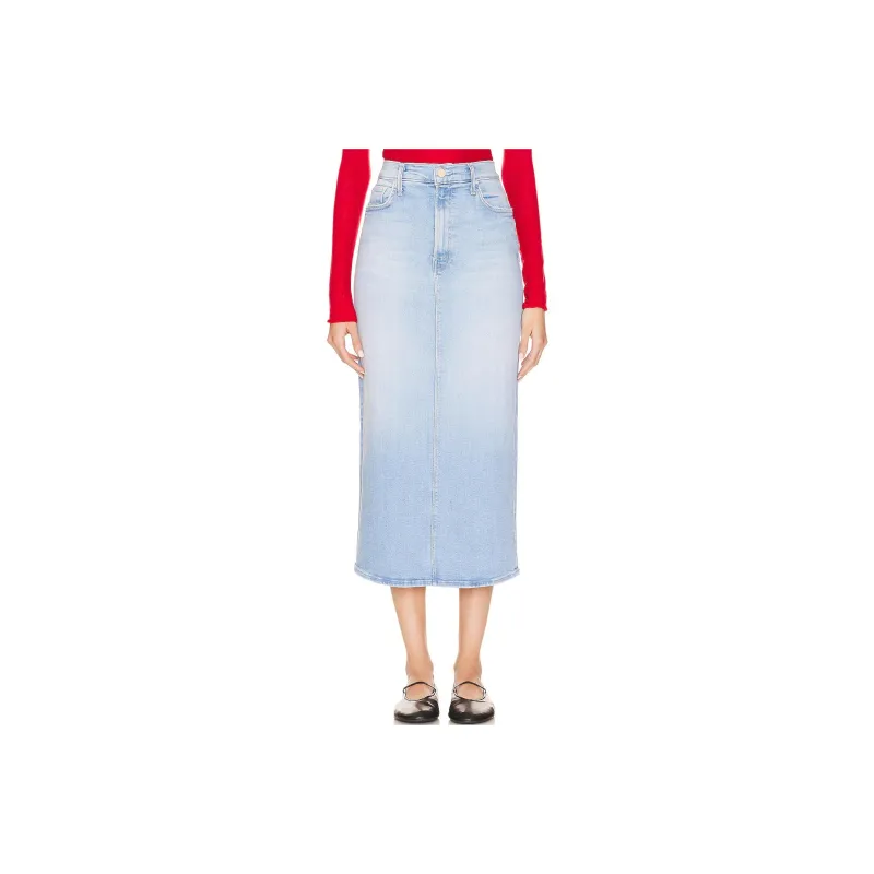 MOTHER Pusher High rise Midi Skirt-0