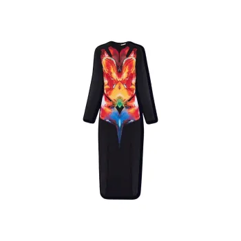 Alexander McQueen Solarised Orchid Jacquard Midi Dress