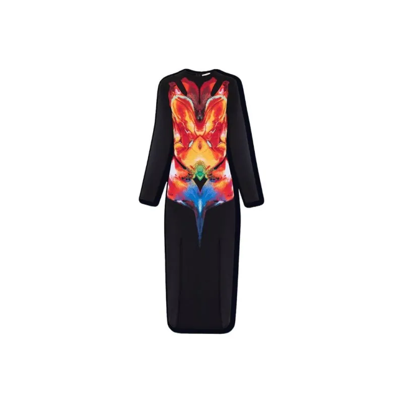 Alexander McQueen Solarised Orchid Jacquard Midi Dress-0