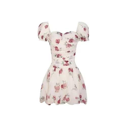 CANTALOVE Short Sleeved Dress Women's Cream Apricot