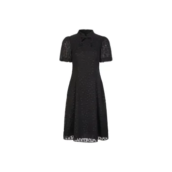 JZ. ANNAKRO Short Sleeved Dresses Women's Plain Black
