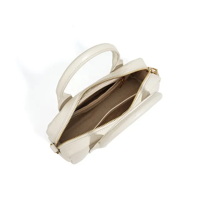 ROBERTA DI CAMERINO Cow Leather Shoulder Bag, Crossbody Bag, Handbag Women's Black/Milkshake White-7