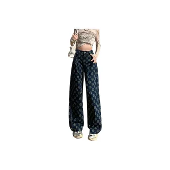 YINLEI Jeans Women's Dark Color Print