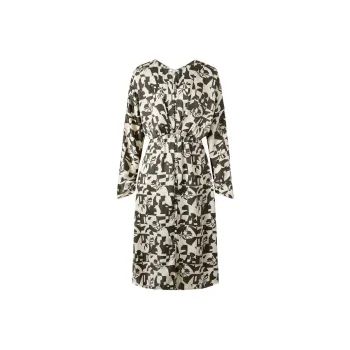 JZ. ANNAKRO Long Sleeved Dress Women's Floral Dark Coffee