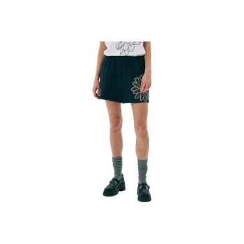 MARDI MERCREDI SS25 SWEAT SHORTS FLOWER_NAVY CREAM Casual Shorts Korean Style Women's Marine Blue Cream
