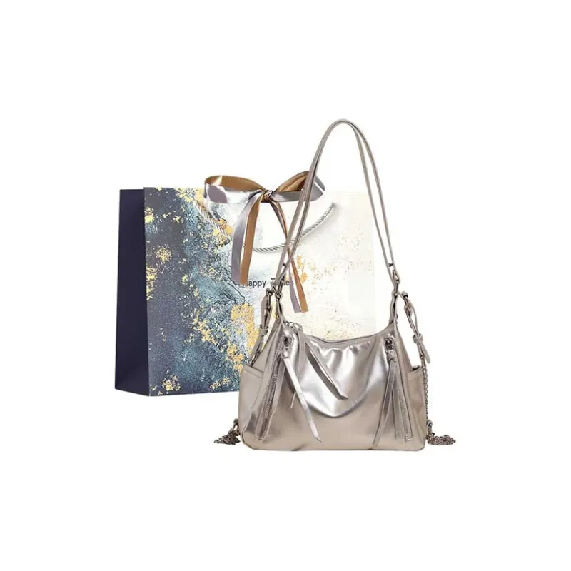 Iman's House PU Shoulder Bag Women's Black/White/Silver/Blue-10