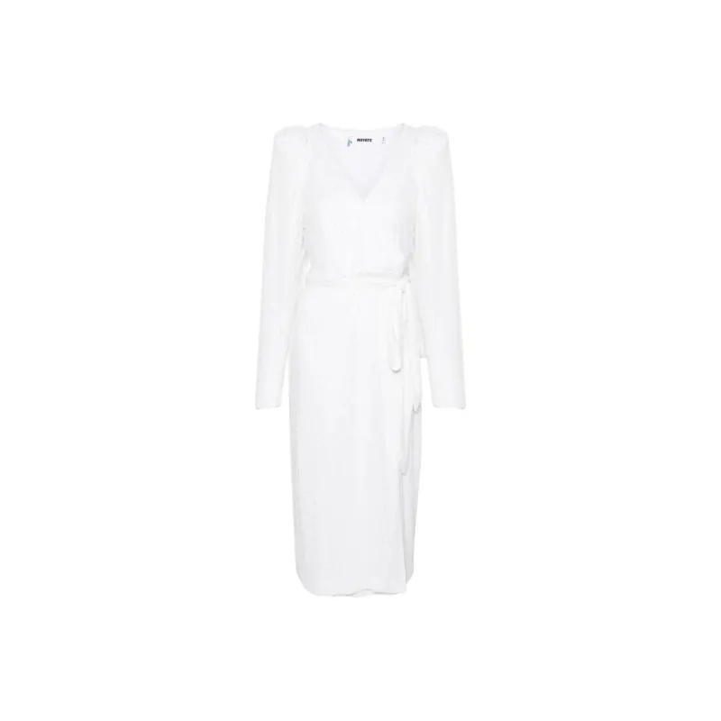 Rotate Sequined Midi Wrap Dress-0