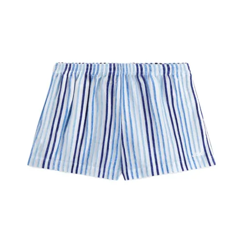 KITH Women's 2024 Summer Collection SS24 Erika II Chenille Stripe Casual Shorts Women's Blue White