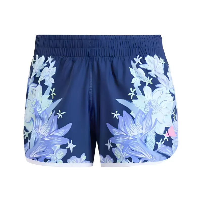 Adidas Own The Run Casual Shorts Women's Dark Blue/Semi Shimmery Aqua Green/Half Cobalt Blue/Transparent Lemon-0