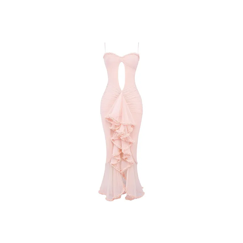 HOUSE OF CB GABRIELLA Slip Dress Women's SOFT PEACH/Light Peach-0