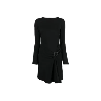 DSQUARED 2 Logo Plaque Long Sleeved Draped Dress