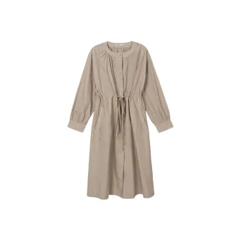 FAWENXIANGZI Long Sleeved Dress Women's Khaki
