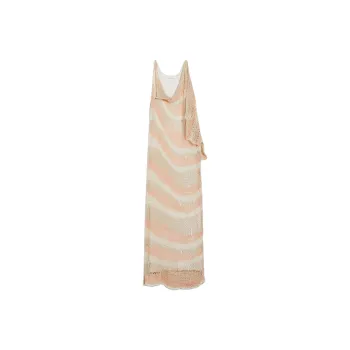 SportMa Luciana Collection Striped Knit Dress Sleeveless Dress Women's Beige