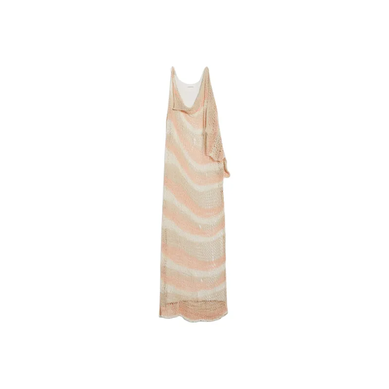 SportMa Luciana Collection Striped Knit Dress Sleeveless Dress Women's Beige-0