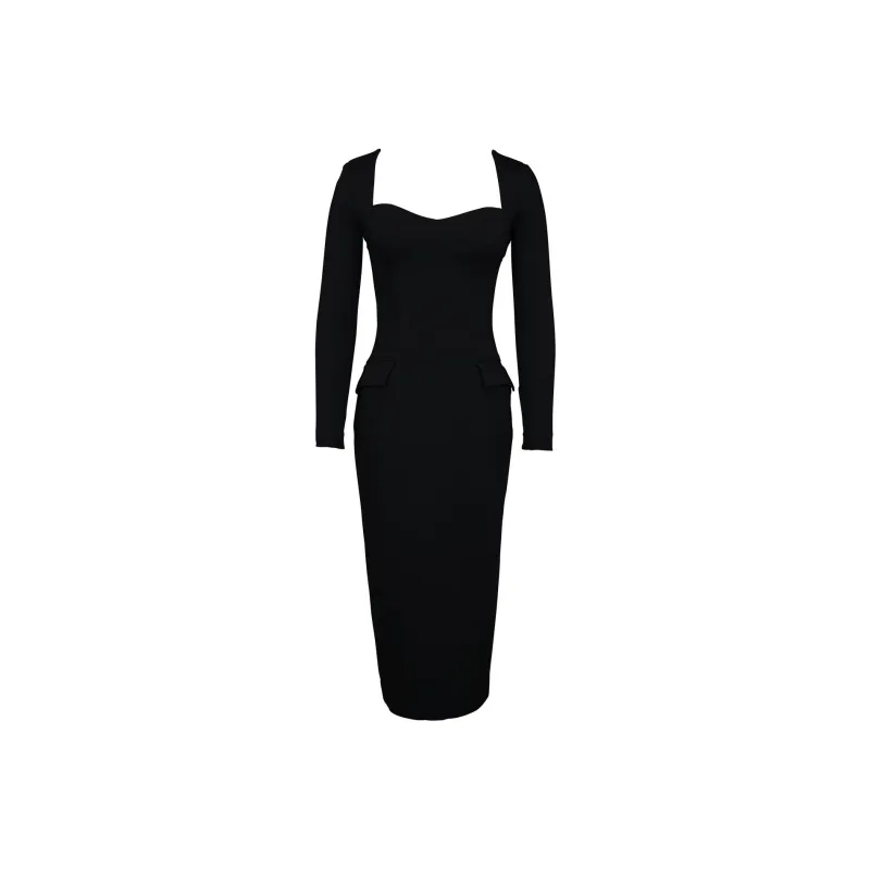 HOUSE OF CB Ella Long Sleeved Dress Women's BLACK/Black-3