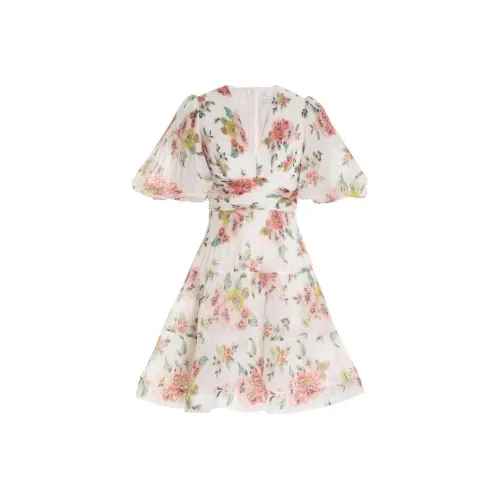 Zimmermann Floral Printed Pleated Mini Dress