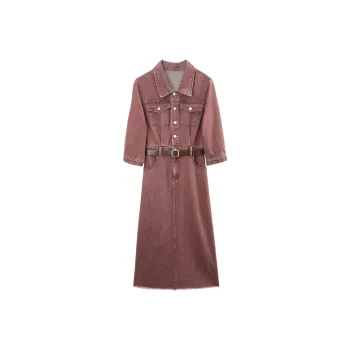A Paradise For Awakening Long Sleeved Dresses Women's Rusty Red