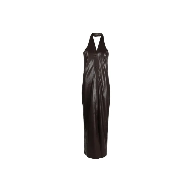 NANUSHKA Halterneck Faux leather Dress-0