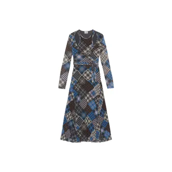 GANNI Long-Sleeved Dresses Women's Silver Lake Blue