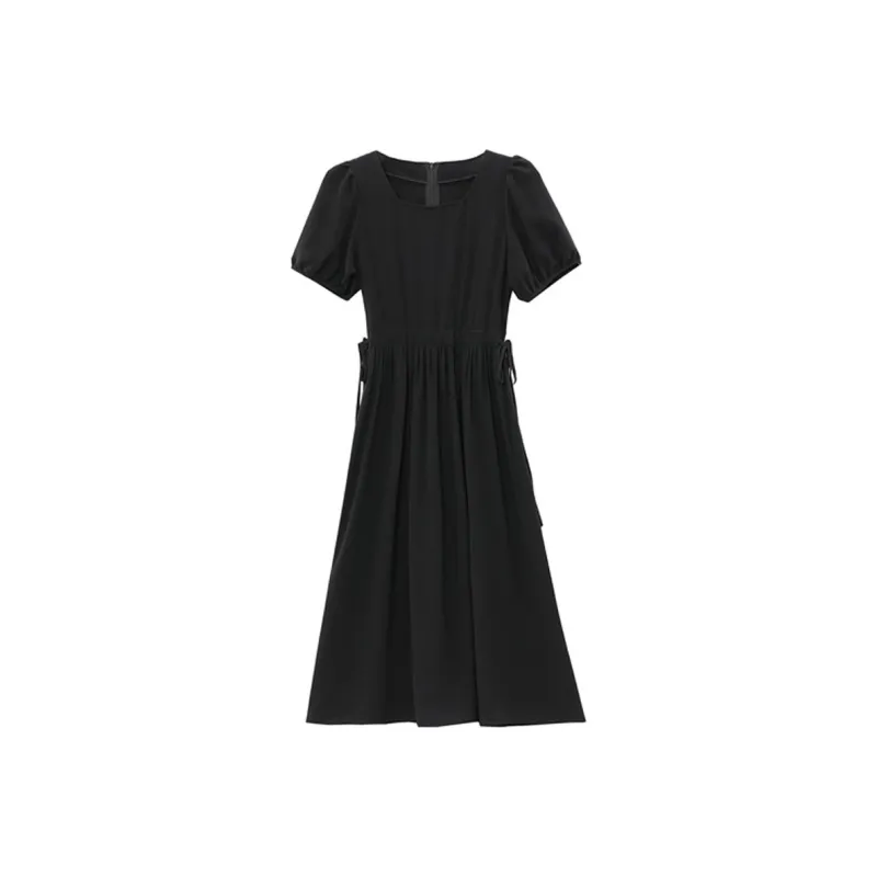 AFGGD Short Sleeved Dress Women's Black-0