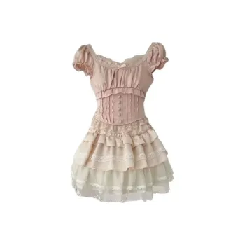 PUREIDOL Short Sleeved Dress Women's Apricot