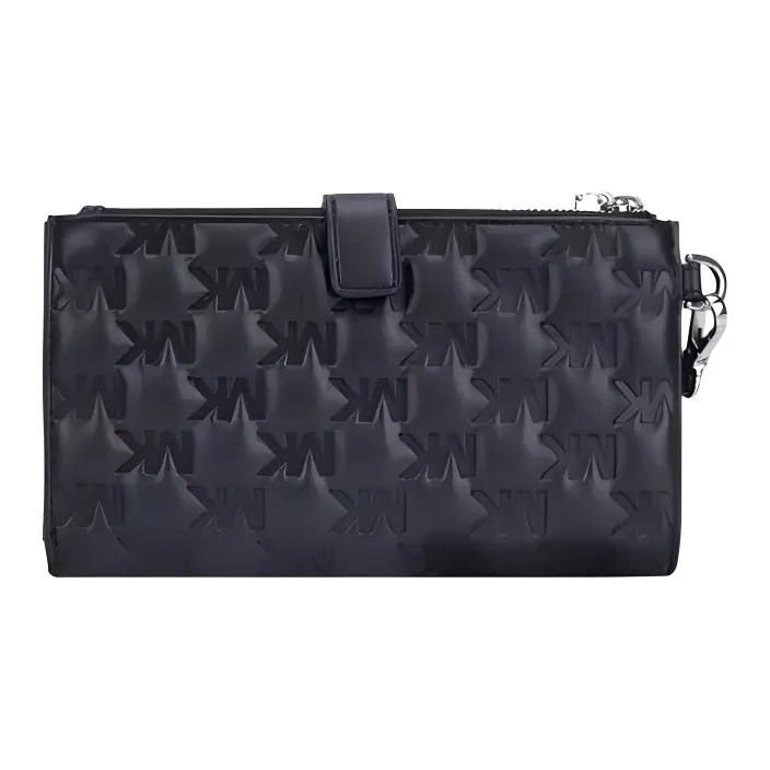 MICHAEL KORS Cow Leather Wrist Bags Clutches Wallets Women's Black-2