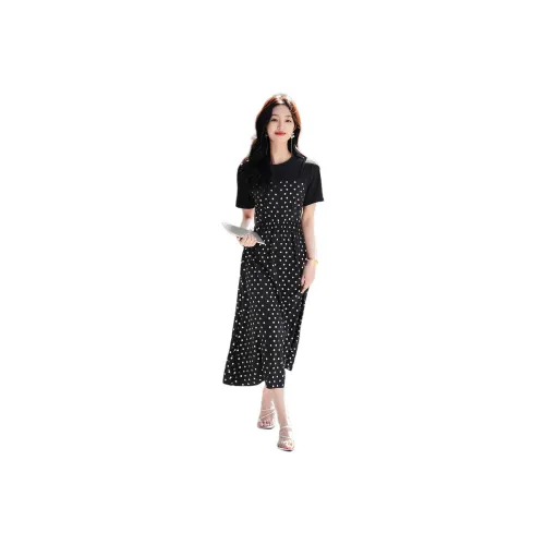 【dme】 Short Sleeved Dresses Women's Black