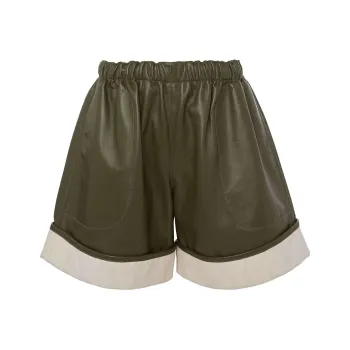 JW Anderson Contrast hem Leather Shorts