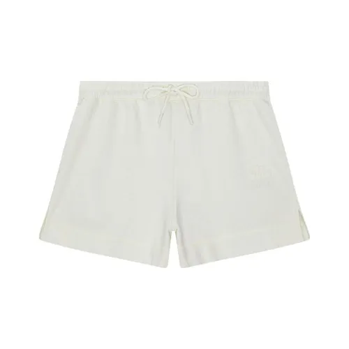 GANNI Logo Embroidered Side Slit Shorts