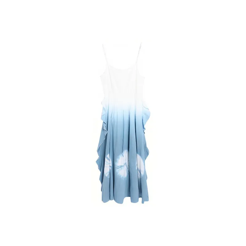 PZHK Slip Dresses Women's Blue-0