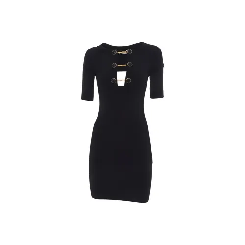Elisabetta Franchi Cut Out Detailed Knitted Mini Dress