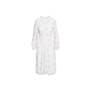 ARITZIA Wilfred Faraway Dress Long-Sleeved Dresses Women's White Cloudy Lilac/White Base Cloudy Lilac