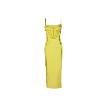 VERSACE SS23 Sleeveless Dress Women's Avocado Green