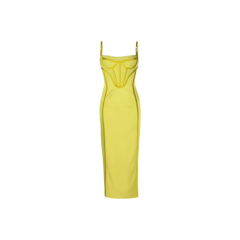 VERSACE SS23 Sleeveless Dress Women's Avocado Green-0
