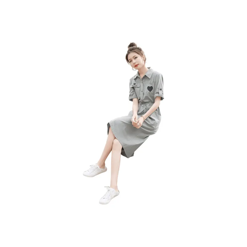 Cypress House Short Sleeved Dress Women's Gray-0