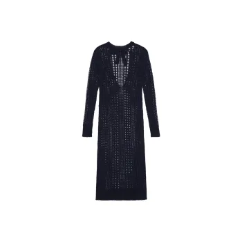 GANNI Cut-Out Detailed Open Knitted Midi Dress