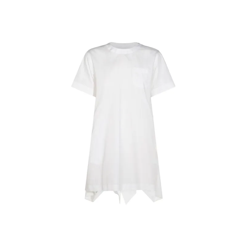 Sacai Short Sleeved Dress Women's White-0