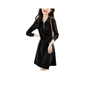 Mo Han Yi Mei Long Sleeved Dresses Women's Black