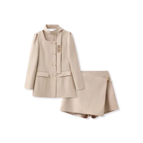 CHARM PICK Casual Suit Women's Khaki