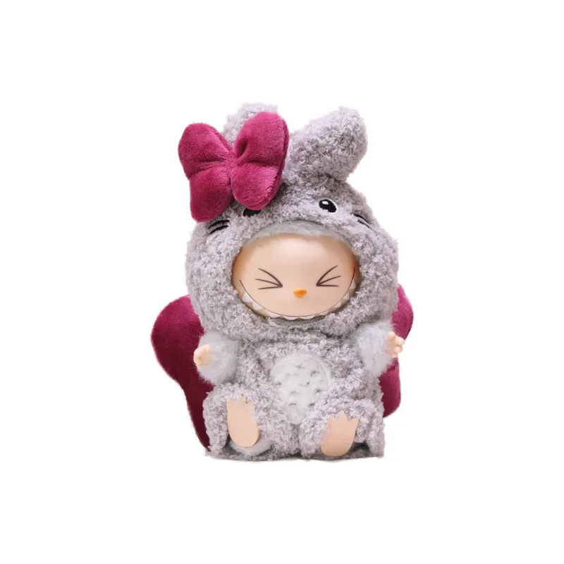 [Modified Doll] POP MART Labubu THE MONSTERS Heartbeat Macaron Collection, Chinchillas Bowknot, Cute Hang Tag Box 15cm-23