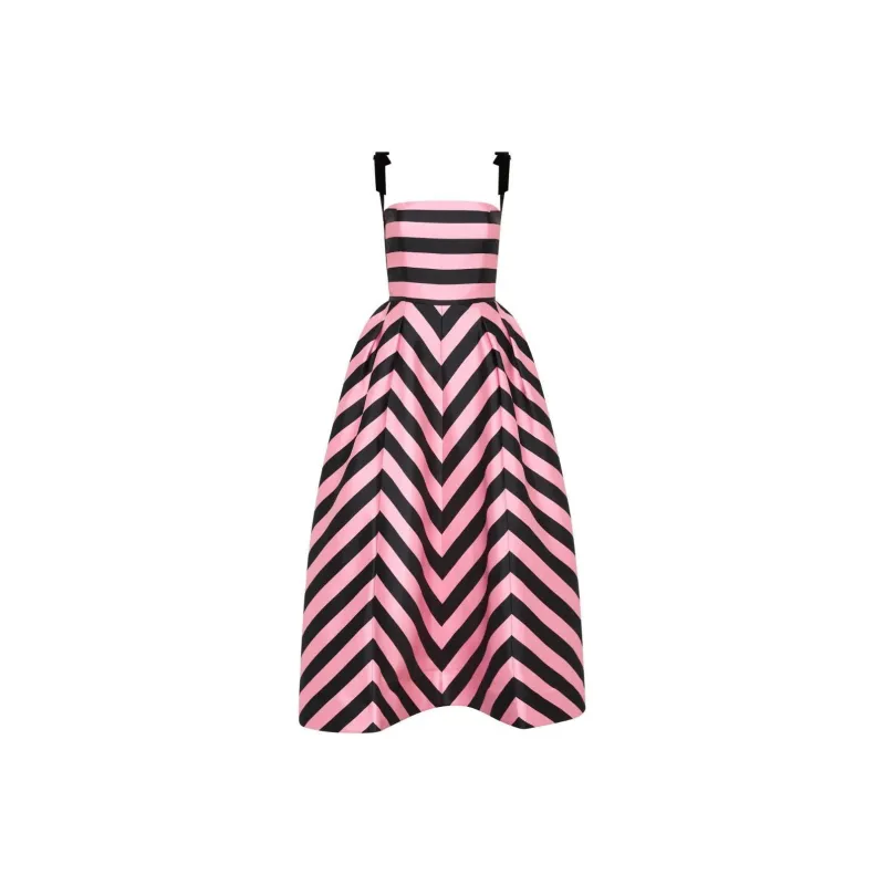 Rebecca Vallance Jocelyn Striped Midi Dress-0