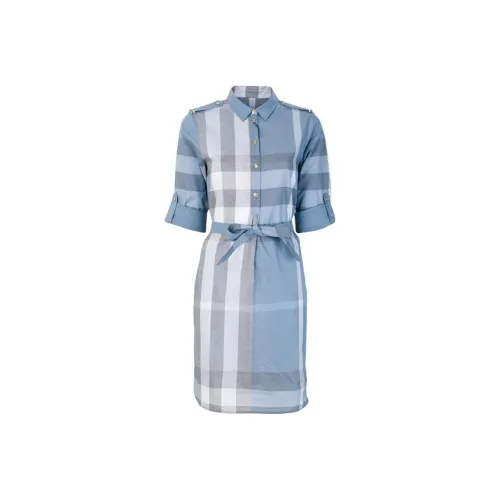 Burberry Kelsy House Check Shirt Dress Blue